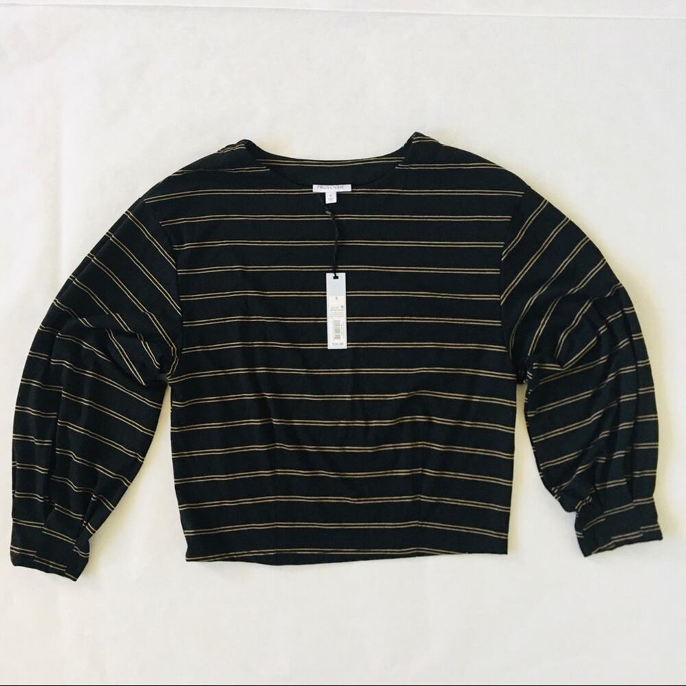 Prologue | Ebony Olive Stripe Tapered Top NWT S